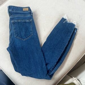 PAIGE Women's Dark Blue Cropped Jeans